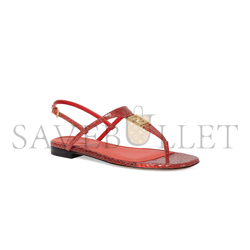 FENDI FFOLD LEATHER SANDALS 